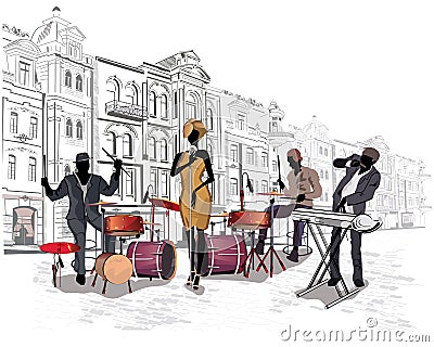 Street musicians. Vector Illustration