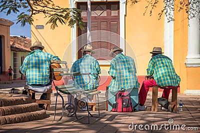 Street musicians in Trinidad Cuba Editorial Stock Photo