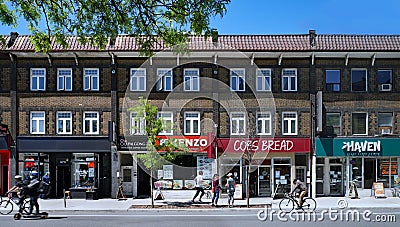 Street near the University of Toronto has a youthful population and a variety of trendy shops and restaurants Editorial Stock Photo