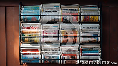 Street Newspaper Stand with no name, abstract newspapers Stock Photo