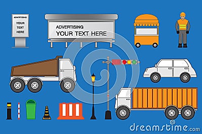 Street object Vector Illustration