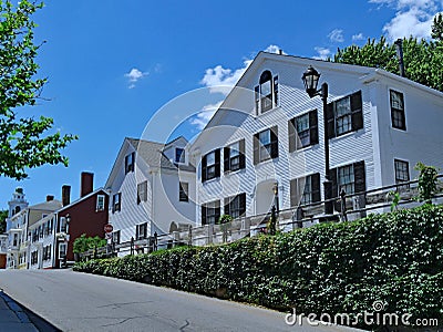 old colonial houses in Plymouth, Massachusetts Stock Photo