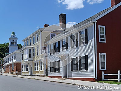 Street of old colonial houses Stock Photo
