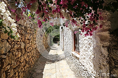 Street in Old Datca, Mugla, Turkey Stock Photo