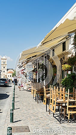 Street of Old Larnaca, Rupublic of Cyprus. Editorial Stock Photo