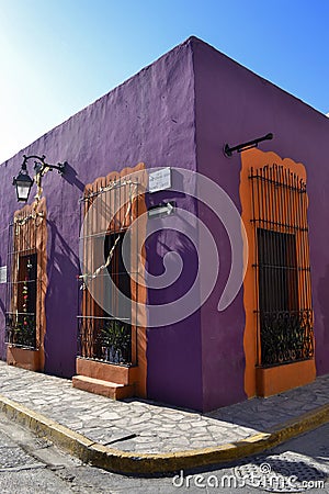 Street in old neighborhood, Monterrey Mexico Stock Photo