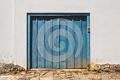 Street and old portuguese colonial houses in historic downtown i Stock Photo