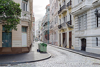 Street in old San Juan, Puerto Rico Editorial Stock Photo