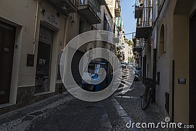 Street of the old town of Cefalu in Sicily, Italy Editorial Stock Photo