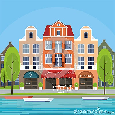 Street of the old town Vector Illustration