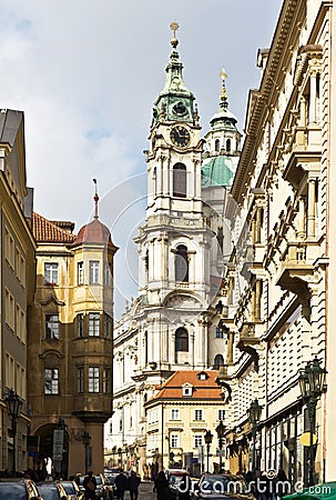 Street at the Old Town Square, Prague, Czech Republic Stock Photo