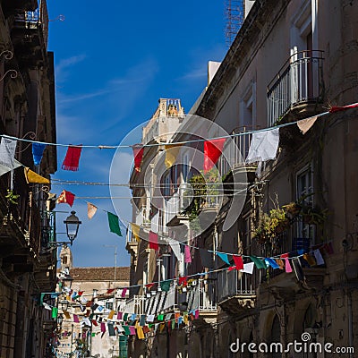 Street in Ortygia, Syracuse Stock Photo