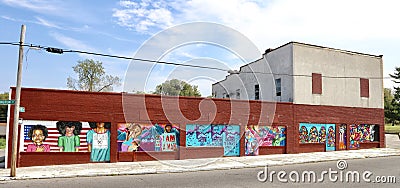 Civil Rights Street Painting, Memphis, TN Editorial Stock Photo