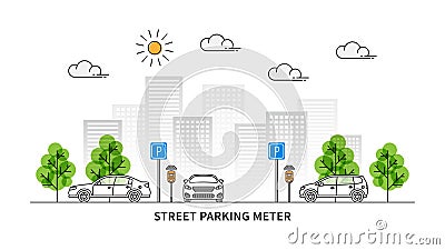 Street parking meter vector illustration Vector Illustration