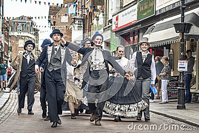Street performers at Dickens Festival Editorial Stock Photo