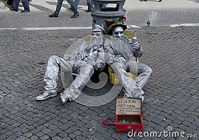 Street Performers, Rome Italy Editorial Stock Photo