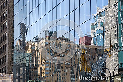 Street perspective New Yorker buildings. Editorial Stock Photo