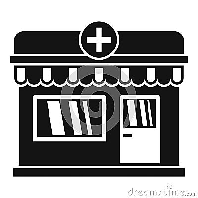 Street pharmacy shop icon, simple style Vector Illustration