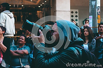 Street Photographer photojournalist Bogota Colmbia Editorial Stock Photo