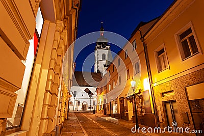 Street in Pisek - town in South Czechia Stock Photo