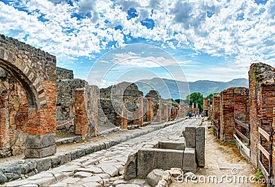 Street in Pompeii, Italy Stock Photo