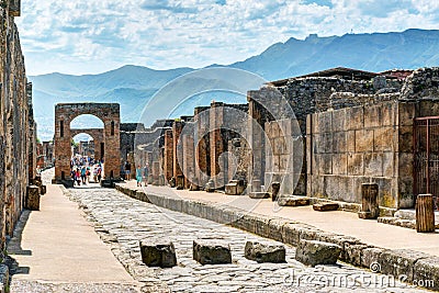 Street in Pompeii, Italy Editorial Stock Photo