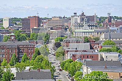 Street view in Portland, Maine Editorial Stock Photo