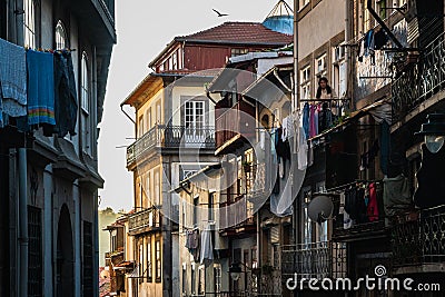 Street of porto in portugal typicall and colorfull house Editorial Stock Photo