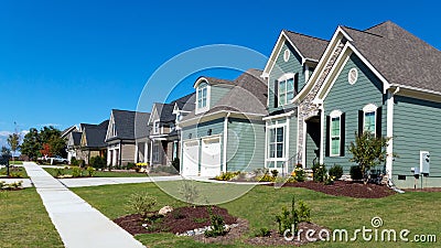 Street of residential houses Stock Photo