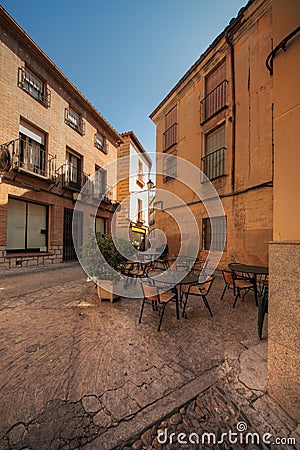 Street restaurant in Toledo, Spain Stock Photo