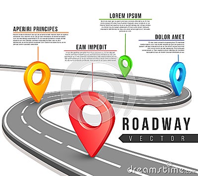 Street road map for vector business infographics design Vector Illustration