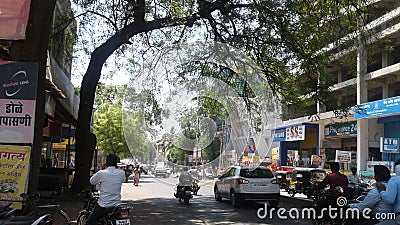 Street roads crowded by vehicles and public Editorial Stock Photo