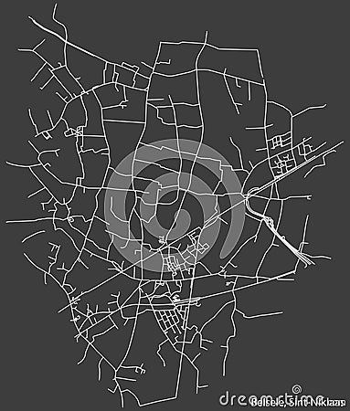 Street roads map of the BELSELE MUNICIPALITY, SINT-NIKLAAS Vector Illustration