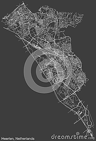 Street roads map of HEERLEN, NETHERLANDS Vector Illustration