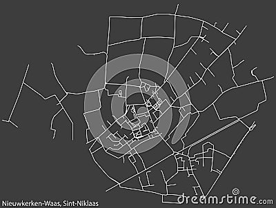 Street roads map of the NIEUWKERKEN-WAAS MUNICIPALITY, SINT-NIKLAAS Vector Illustration