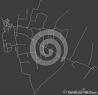 Street roads map of the REMILLY-SUR-TILLE QUARTER, DIJON Vector Illustration