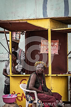 Street saleswoman - Angola Editorial Stock Photo