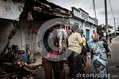 Street saleswoman - Zaire in Angola Editorial Stock Photo