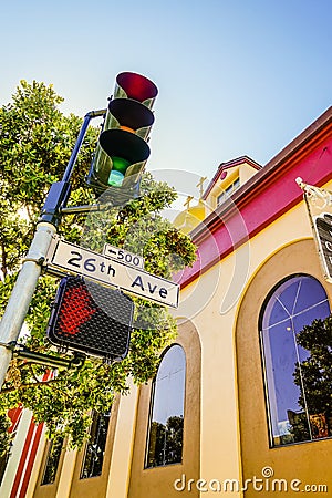 Street San Francisco traffic light Stock Photo