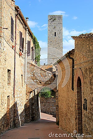 Street of San Gimignano Stock Photo