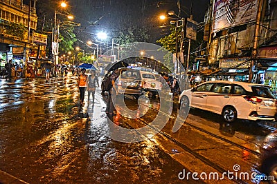 Street Scene Of Kolkata Editorial Stock Photo