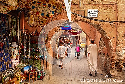 Street scene. Marrakesh. Morocco Editorial Stock Photo