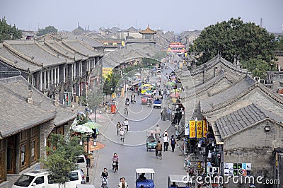 Street scene in Pingyao,China Editorial Stock Photo