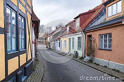 Street scene from the Swedish town of Ystad Stock Photo