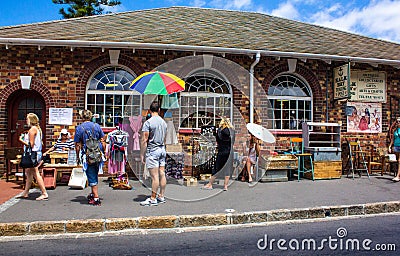 Street scene with vendors Editorial Stock Photo