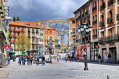 Street in Segovia, Spain Editorial Stock Photo