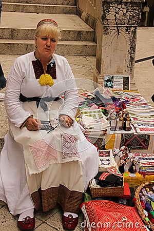 Street seller. Dubrovnik. Croatia Editorial Stock Photo