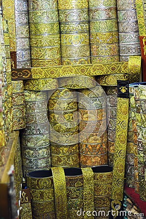 Yemeni traditional belts, Yemen Stock Photo