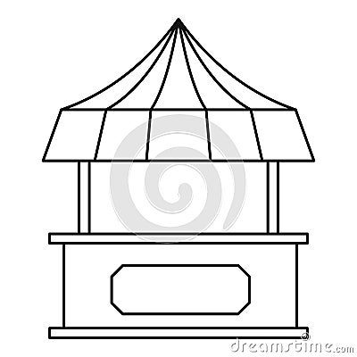 Street shopping counter with tent icon Vector Illustration