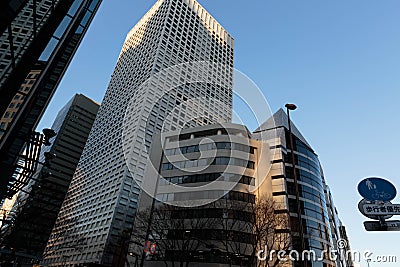 Shinjuku skyscrapers street view Stock Photo